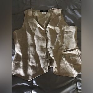 Linen brown vest, size 10